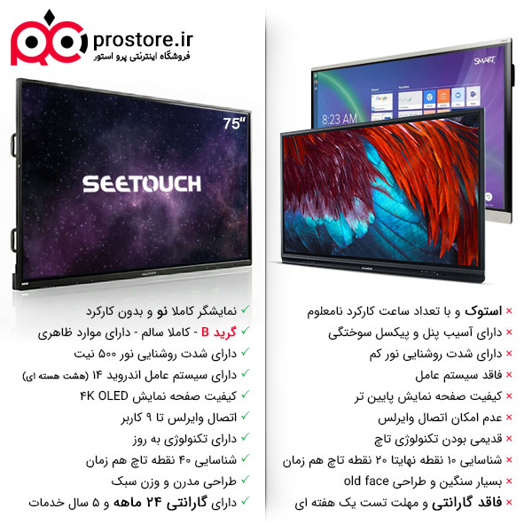 اسمارت برد 75 اینچ اندروید 14 سی تاچ مدل STH751PR140 (گرید B) اسمارت برد 75 اینچ اندروید 14 سی تاچ مدل STH751PR140 (گرید B)